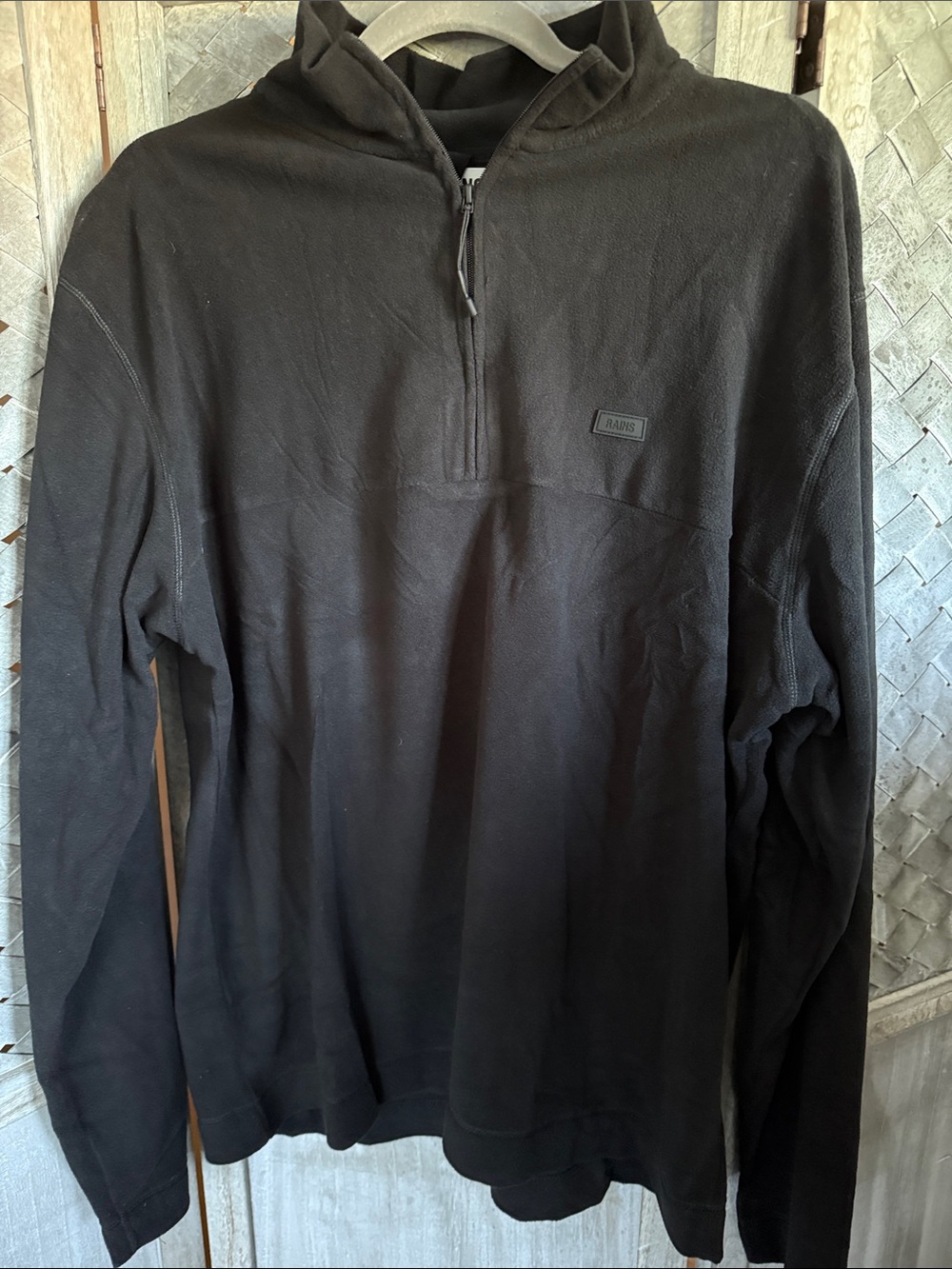 Rains Black Lightweight Jacket with White Brand Label